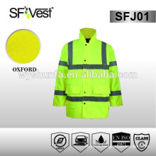 3m yellow safety reflective jackt with high quality pu or pvc coating and two pockets , EN ISO 20471:2013